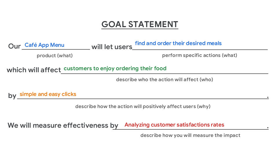 Goal Statement Goal Statement
